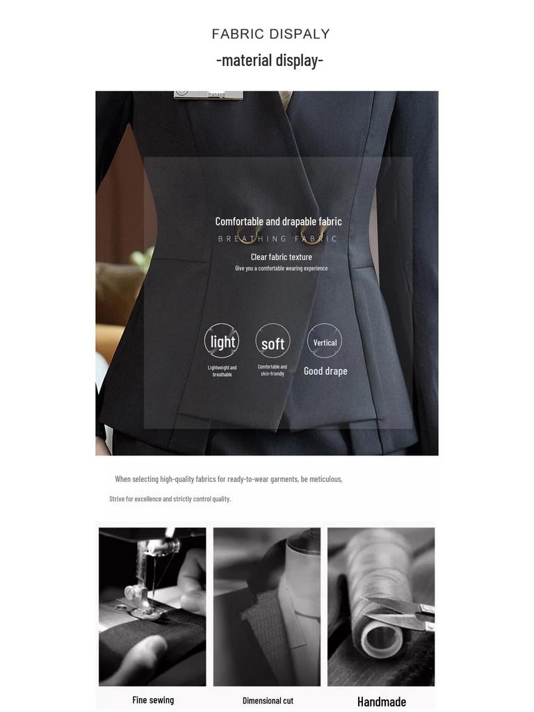 2025 Women's Professional Suit: Autumn Style Workwear for Hotel, Salon, and Jewelry Store Managers