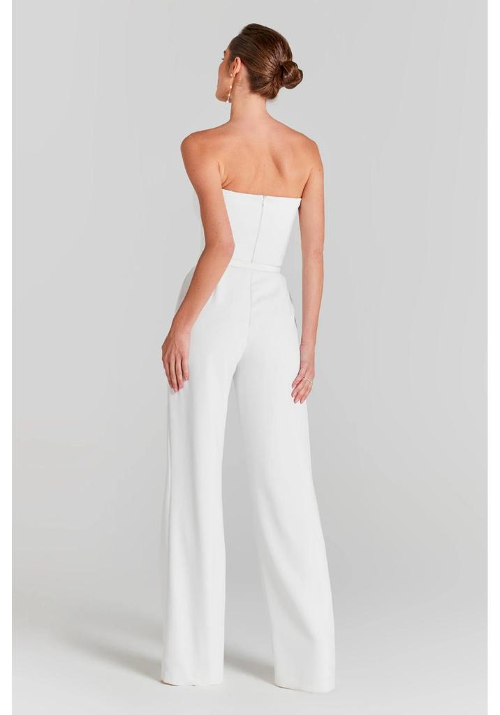 Weißer Perlenverzierte Jumpsuit Romper - Modisches Lässiges Zweiteiliges Set für Damen