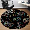 1pc Gaming Controllers Office Round Area Rug, Under Office Chairs Bedroom Living Room Home Decor, Room Deco