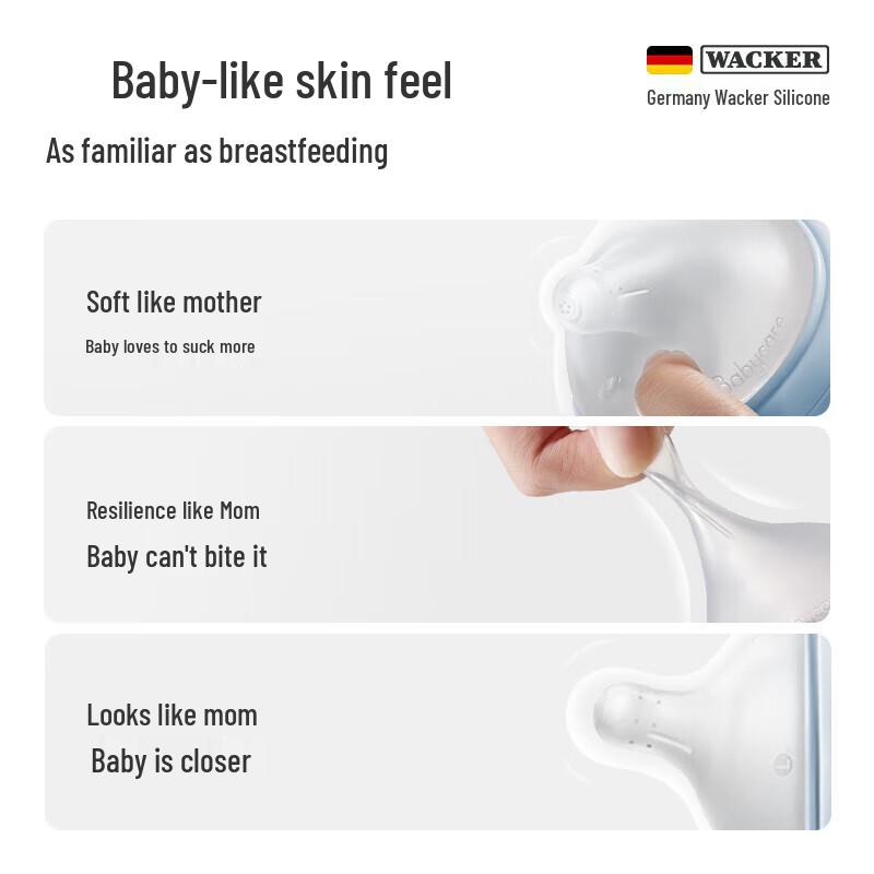 babycare Biberón de Vidrio Pro Anti-cólico con Forma de Pezón