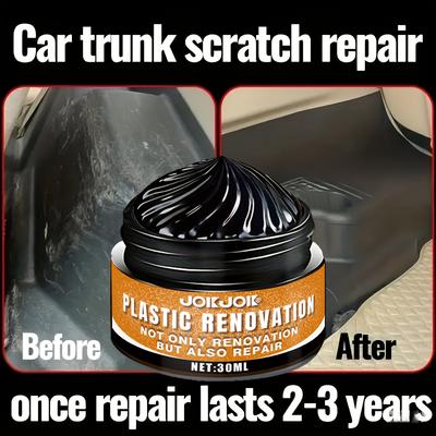 Plastica Cera Multiuso Restoratore Esterno e Interno AutoCrema Nera Gomme, Lucida e ManutenzioneBalsamo