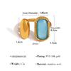 French Stainless Steel Glass Zirconium Exaggerated Ring Premium Ring Titanium Steel Women'S Jewelry Rings