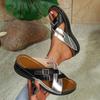 Sexy Metal Buckle Decoration Cross Strap Slides Women 2025 Summer Mix Color Wedge Heels Slippers Silver Soft Sole Beach Sandals