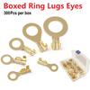 300PCS M5 M6 M8 M10 Copper Iron Ring Cable Lug Terminal O-Type Crimp Connector Non Insulated Assortment Kit