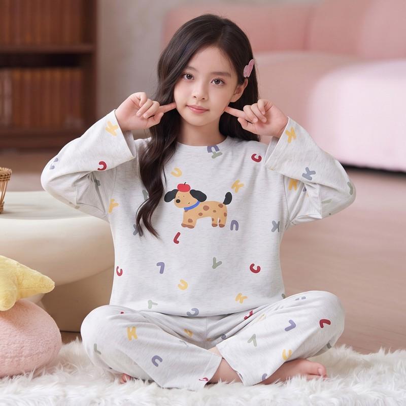 Girls Cotton Pajama Set Long Sleeve Cartoon Princess Sleepwear Ages 8 2026 Kids Home Outfit