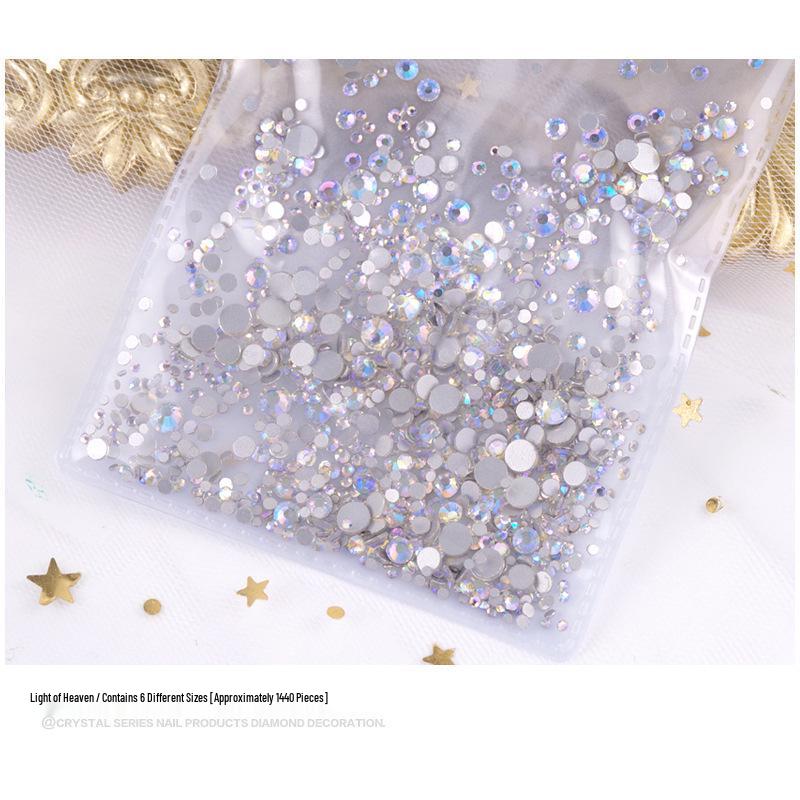 Nail Art Decorations: 1440 Mixed Crystal Glass Rhinestones, Colored Flat-Backed for DIY