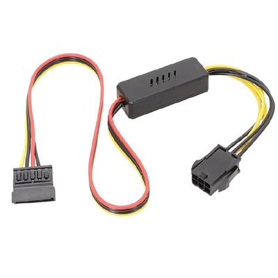 Grafikkarten 6-Pin auf SATA Stromversorgungs-Adapterkabel mit Spannungsreduzierung und Stabilisierungs-Konverterplatine
