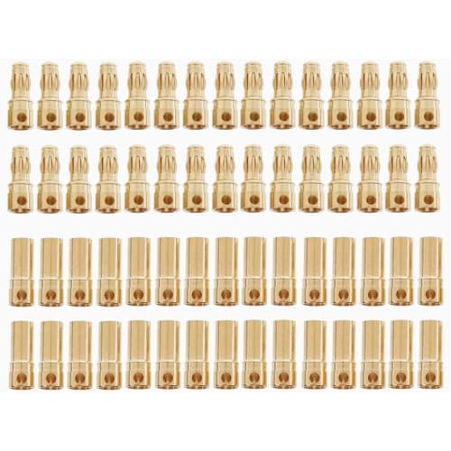 2.0mm 3.0m 3.5mm 4mm 5mm 5.5mm 6mm 6.5mm 8mm Gold Plated Male and Female 2mm Bullet Banana Connector Plugs for DIY RC Battery ESC Motor (3.5mm (30 Pai