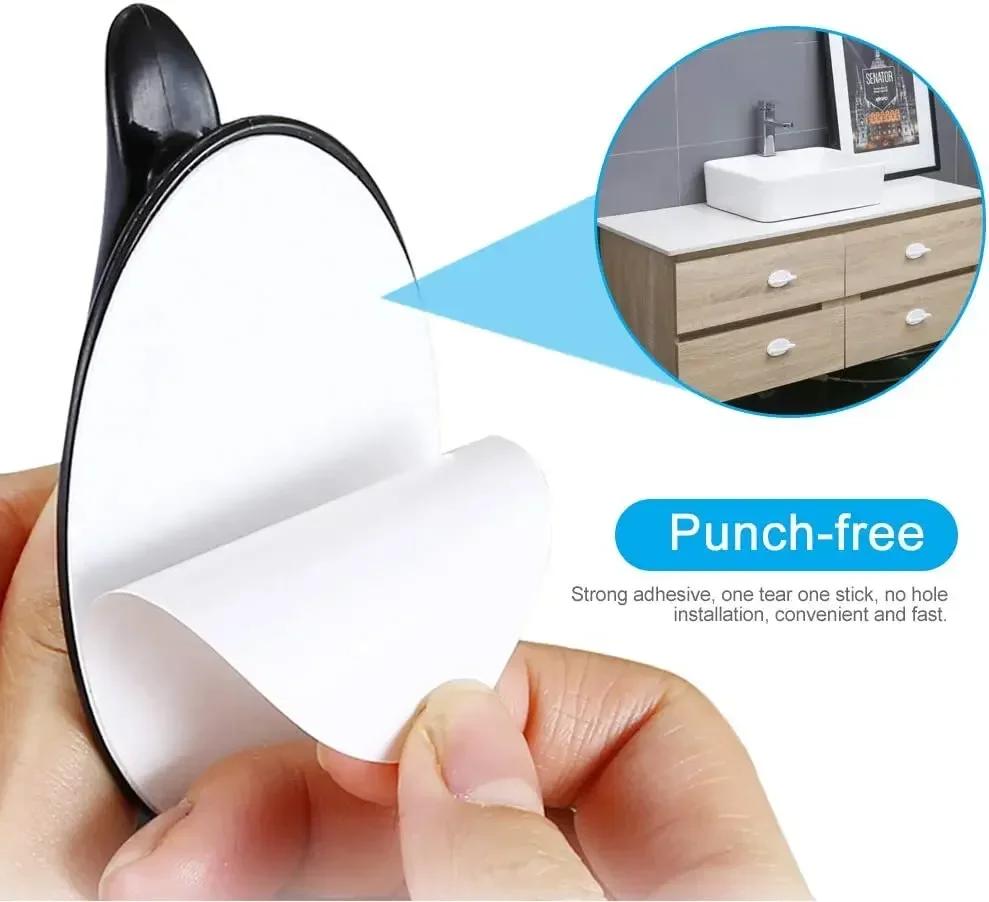 Punch-free Self Adhesive Door Handles Kitchen Cupboard Door Pulls Furniture Drawer Door Knobs Hardware Decor Accessories