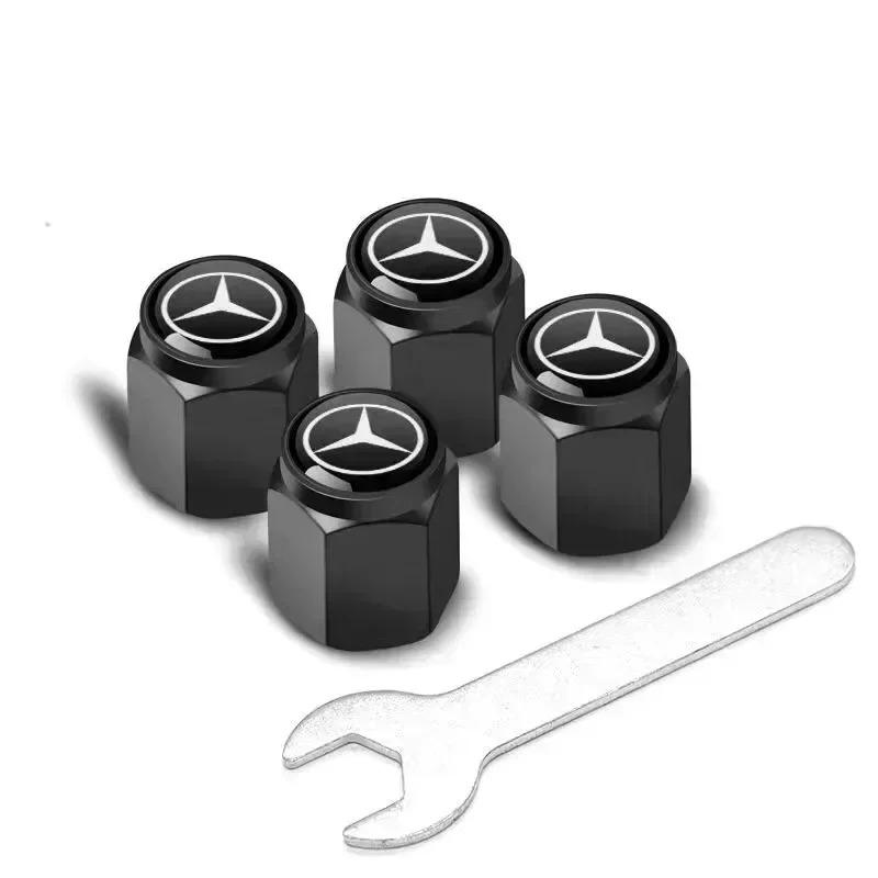 4Pcs Car Tire Valve caps Emblem metal Cap Case For Mercedes Benz B/C/E/S Class A Class C200L GLC GLE CLA accessories Car Styling www1