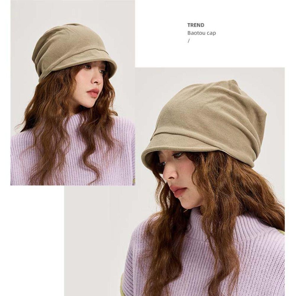 Keep Warm Slouchy Baggy Caps Solid Color Skull Cap Chemo Cap Beanie Hat  Outdoor Headwear
