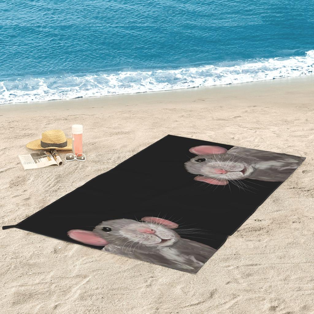 Il Ratto che Spia (Grigio Nero) Asciugamano da Spiaggia Morbido Microfibra Asciugatura Rapida Assorbente Asciugamani Rapidi Per Piscina