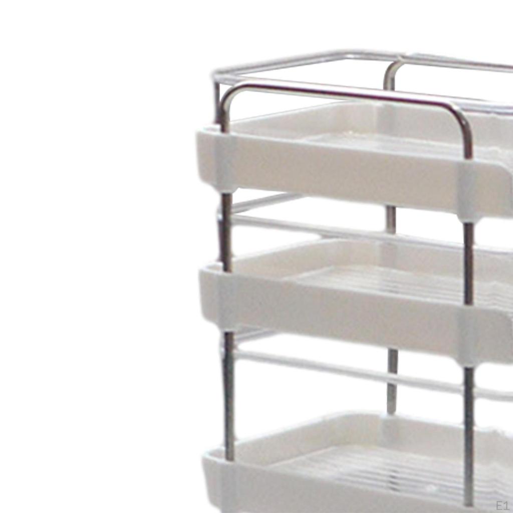 1/6 Dollhouse Miniature Rolling Storage Cart, Organizer Shelf for Accessories