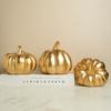 Golden Pumpkin Statue Thanksgiving Decorations Resin Pumpkin Figurine Autumn Farm Home Desktop Hallowee Party Ornament
