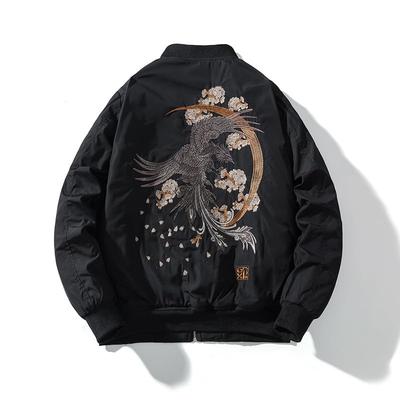 Sukajan Japanisches Muster Gepolsterte Motorradjacke Dünne Fliegerjacke Oberbekleidung ma1 Bestickte Gepolsterte Jacke Riders FUN208 [East Rain] Herren Herren