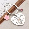 Popular Stainless Steel Keychain with 'Thank You for Helping Me Grow' Heart Charm