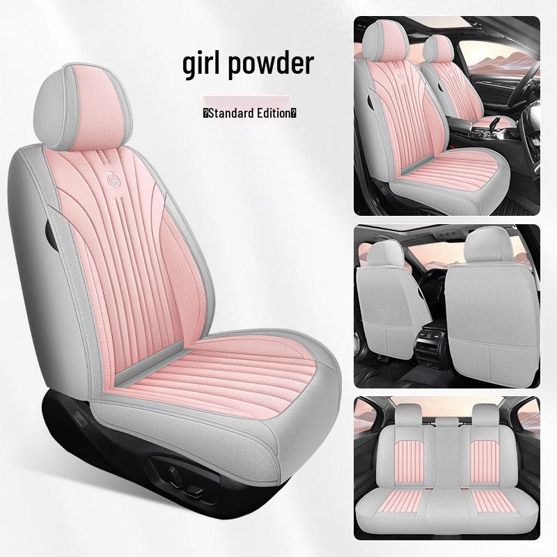 Nappa Leather Breathable Seat Cover: Universal Full Coverage for Five-Seater
