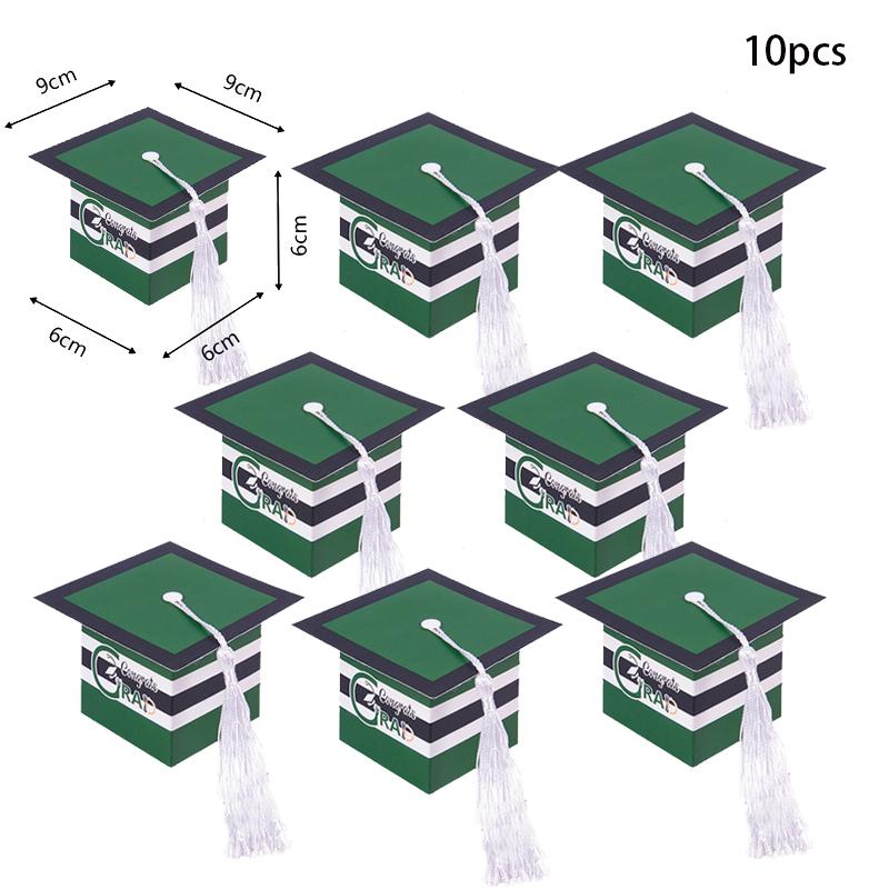 Graduation Decor Candy Boxes Bachelor Hat Chocolate Gifts Packing Bags with Tassel 2025 Congrats Grad Celebration Party Favors
