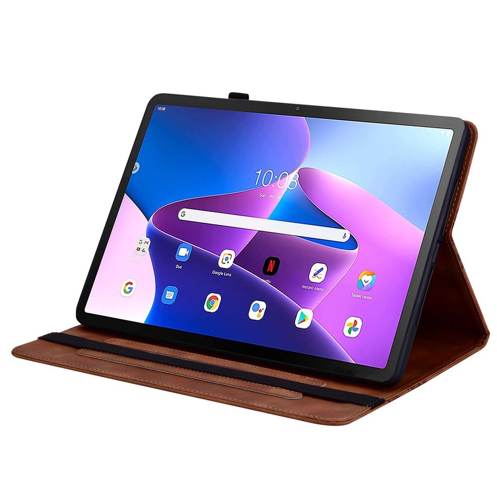 Pro Lenovo Tab M10 (Gen 3) Kožené pouzdro s potiskem srdce, skládací stojánek, slot na karty, držák na stylus, obal na tablet