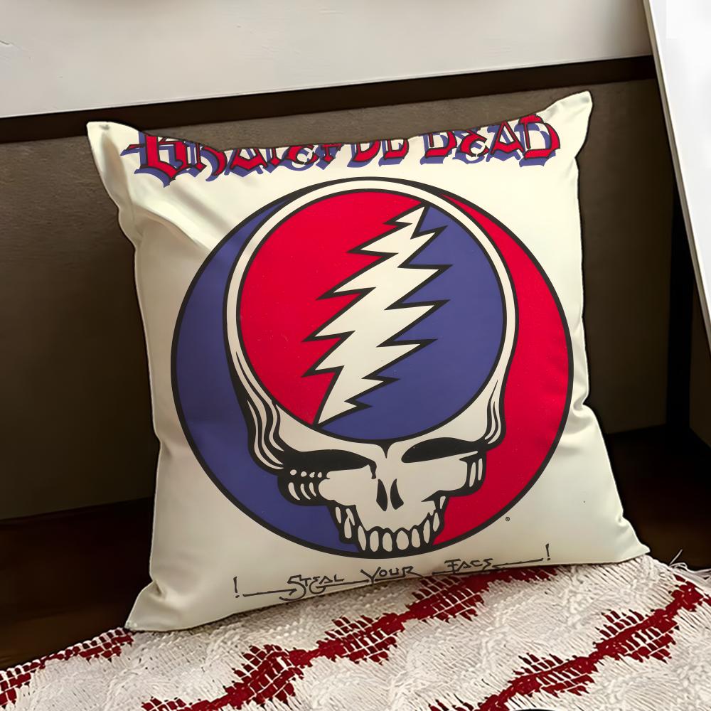 Band GGrateful DDead Cushion Cover Reversible Soft Durable Pillow Cover Home Car MultiScene Use for Daily Comfort