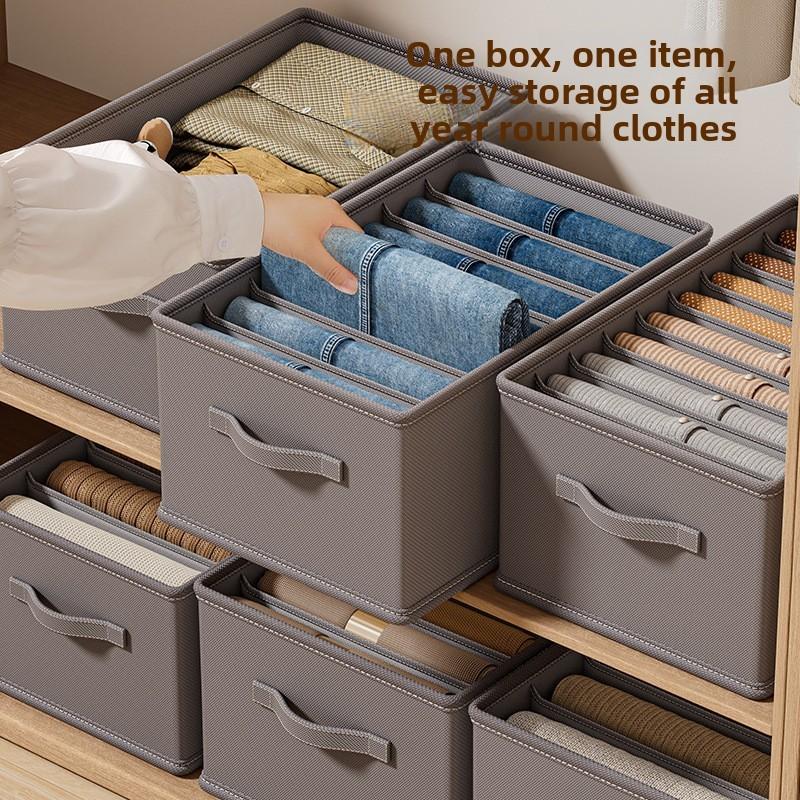 Clothes Storage Box With Divided Compartments For Wardrobe Organization And Home Use