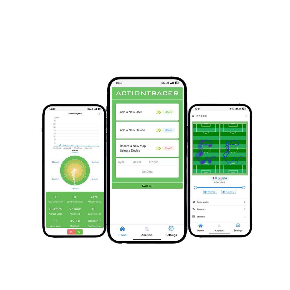 SHAREWELL Pro Localizzatore GPS per Calcio per Allenamento con Mappa di Calore Analisi degli Sprint Riproduzione della Traiettoria Plastica Resistente