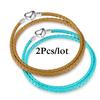 2Pcs/Lot Vintage Jewelry Leather Chain Bracelets Fit DIY Handmade Beads Charms Bracelet Couples Pulsera Jewelry For Women Men