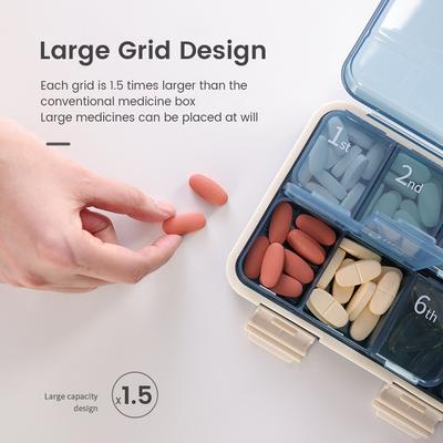 7 Days Portable Pill Box Large Capacity Weekly Pill Case Plastic Square Tablets Organizer Small Mini Travel Medicine Storage Box