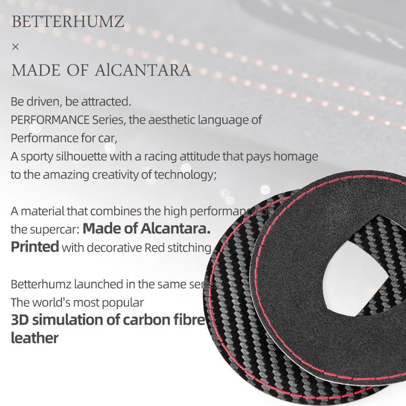 For Porsche Macan Cayenne 911 Panamera 718 Made of Alcantara Car Interior Steering Wheel Trim Center Sticker Tuning Accessories