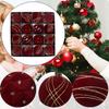 16x Flocked Christmas Balls, Xmas Tree Ball Party Decor Decorative Supply,