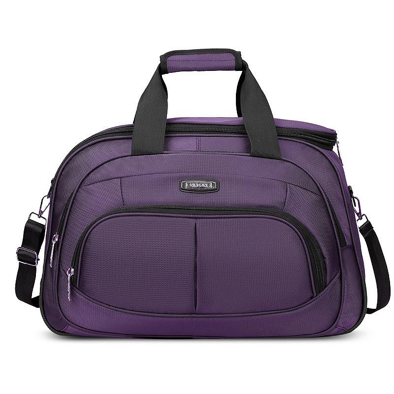 

Портативная дорожная сумка большой вместимости с ручной загрузкой и уменьшением давления для краткосрочных деловых поездок фиолетовый