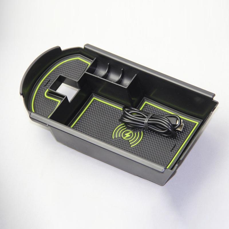 QM-1Lot Mobile Phone Wireless Charging Central Armrest Storage Box For Toyota C-HR CHR C HR 2016-2018