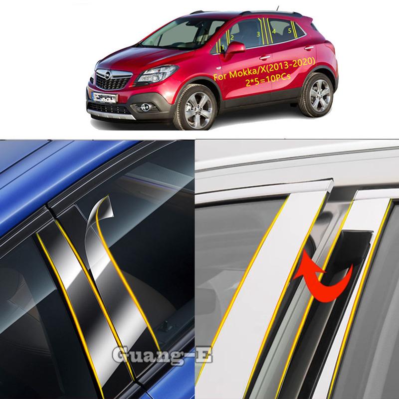 Car TPU/Glossy Mirror Pillar Post Cover For Opel Mokka/X 2013 2014 2015 2016 2017- Door Trim Window Decorative Sticker