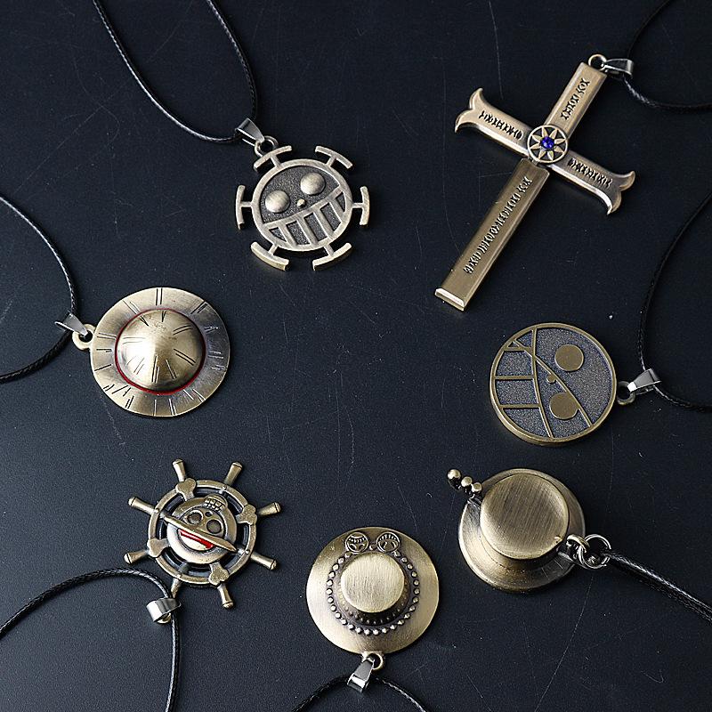 One Piece Necklace: Chopper, Ace & Luffy Straw Hat Pendant - In Stock