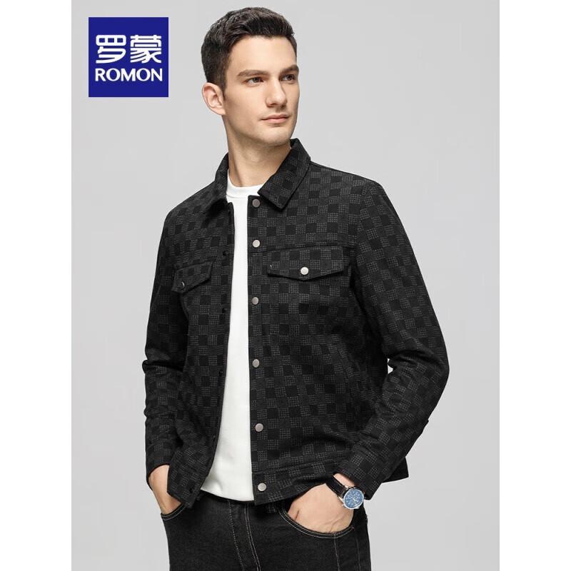 ROMON Men's 2024 Checkered Collar Short Jacket