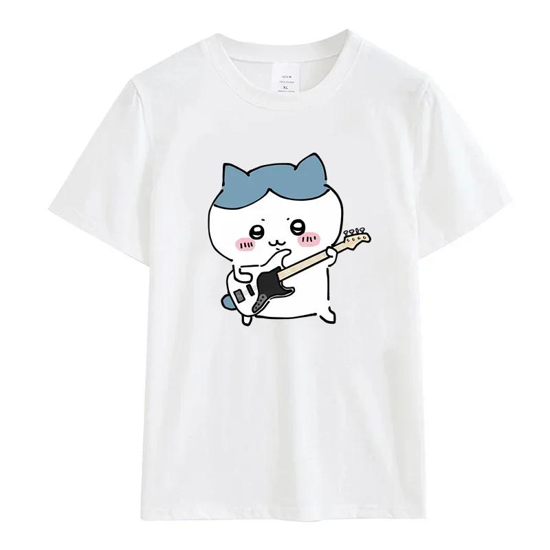 Cute Usagi Dance Print T-shirt Trendy Y2k Streetwear Woman Shirt Kawaii Anime Pattern Tee Shirt Harajuku Cotton Short-sleev Tops