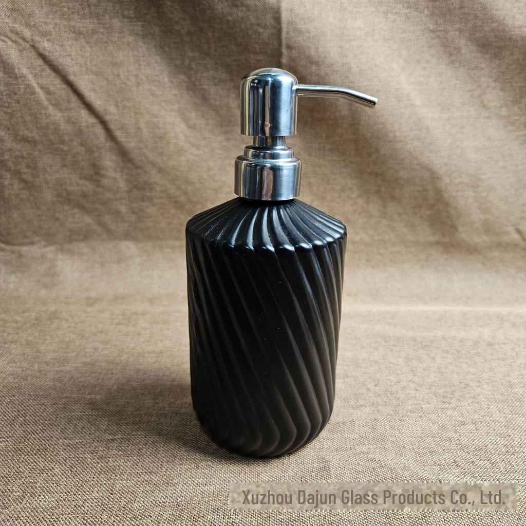 Duschgel- und Shampoo-Spenderflasche aus Twill-Glas, einteilig