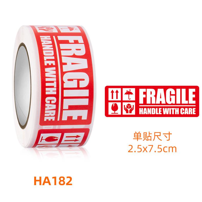 150Pcs/roll Red English Warning Label Sticker for Express Packaging Fragile Items Carton Boxe Shipping Package Decals Business