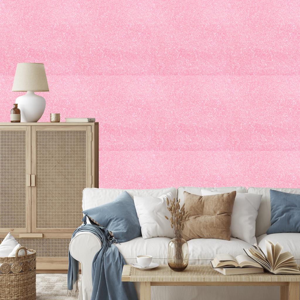 Powder pink glitter wallpaper, powder pink bottom 50x1000