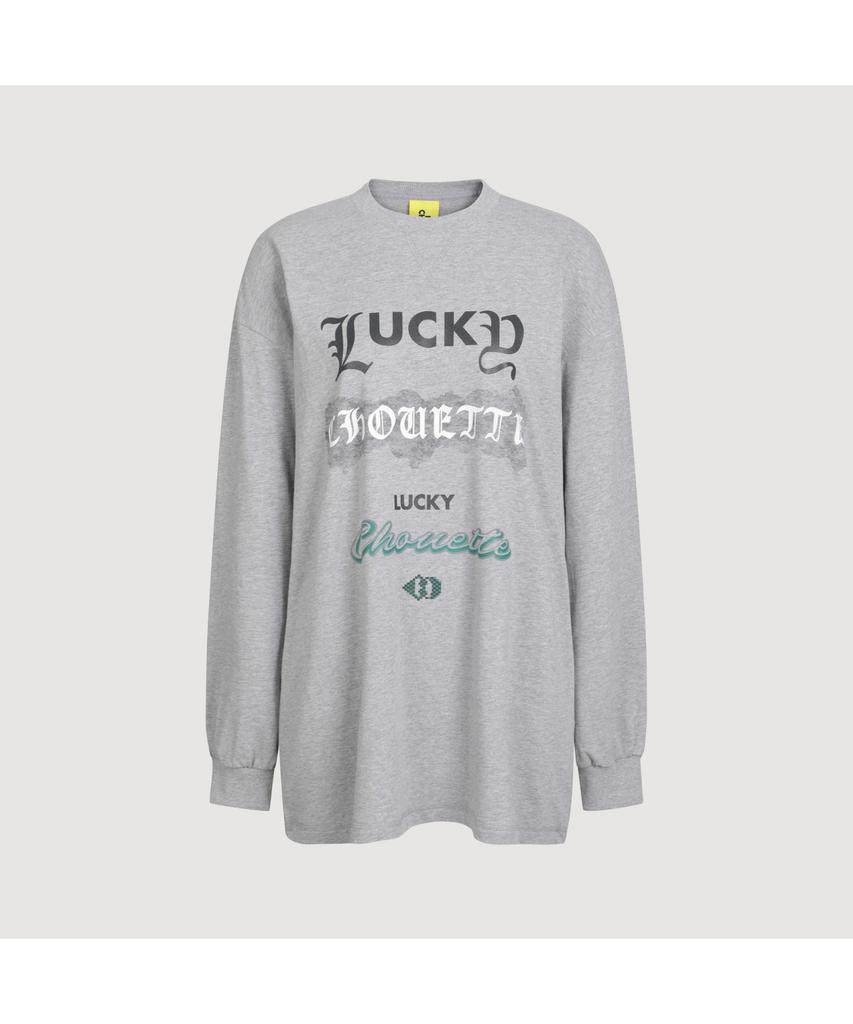 LUCKY CHOUETTE Print Point Long Length Long-Sleeved T-Shirt (Melange Gray) Lftas25190Gym