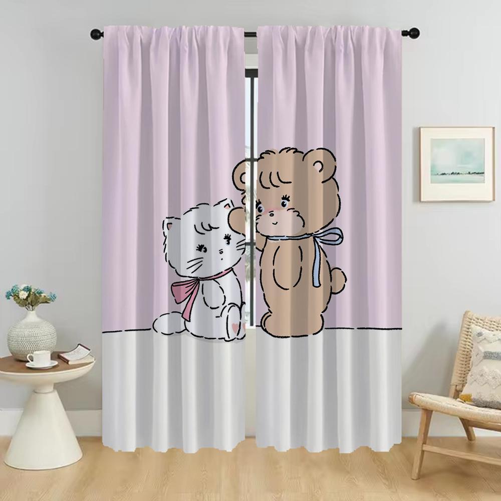 Kitchen Curtains for Living Room Mikko Home Interior Curtains 2 Pieces Halloween Decoration Shades Tulle for Bedroom Partition