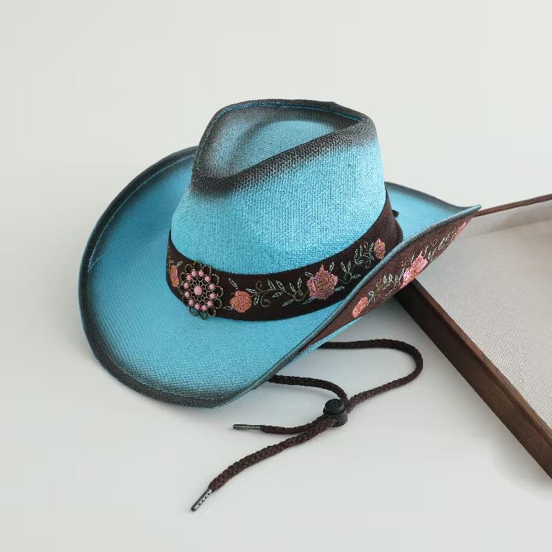 New Embroidery Accessories Straw Cowboy Hat For Women And Men – Western Sun Hat For Country Concert Rodeo And Cowgirl Outfit