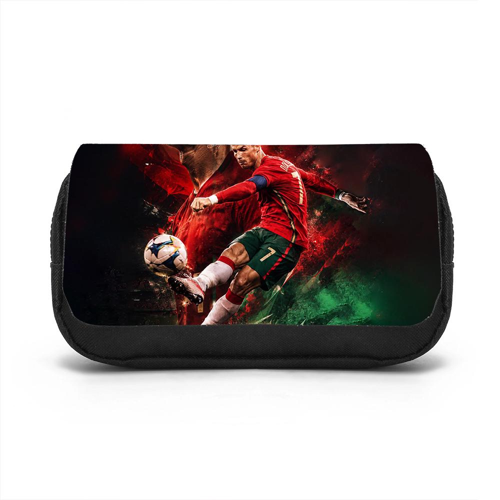 Borsa Organizzatore per Cancelleria di Grande Capacità, Astuccio a Doppia Scomparto Ronaldo, Astuccio per Penne Studenti Stella del Calcio
