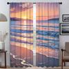 Sky and Ocean Elegant Room Curtains 2 Pieces Tulle for Bedroom Shades Halloween Decoration Living Room Curtain Partition Kitchen