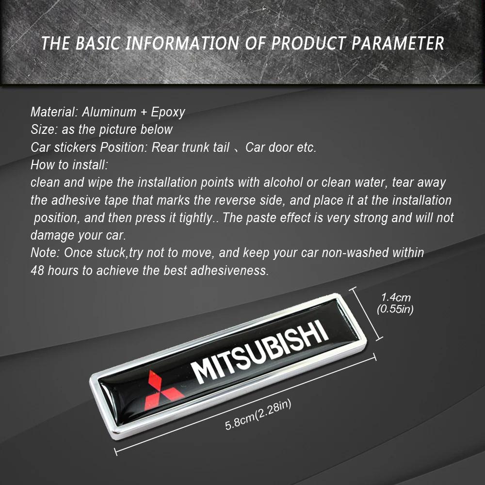 2pcs Car Side Body Sticker Emblem Decal for Mitsubishi Logo RALLIART ASX Lancer Colt Pajero Outlander Eclipse Galant Styling