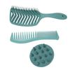 Hair Brush Comb Set Silicone Portable Detangler Hair Comb Set for Wet Dry Curly Hair Green