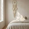 Large Boho Wall Hanging Leaves Tapestry Handmade Woven Tassels Leaf Wall Art for Bedroom Living Room Apartment Office Home Decor