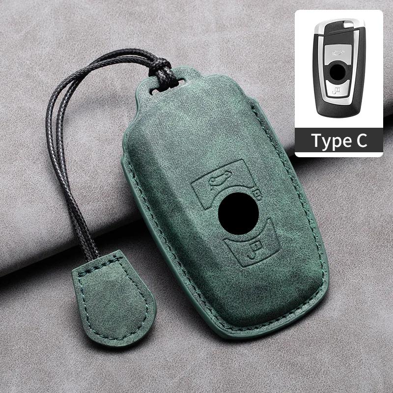 Leather Car Remote Key Case Cover for Bmw F20 G20 G30 X1 X3 X4 X5 G05 X6 X7 G11 F15 F16 G01 G02 F48 1 2 3 4 5 6 7 Series