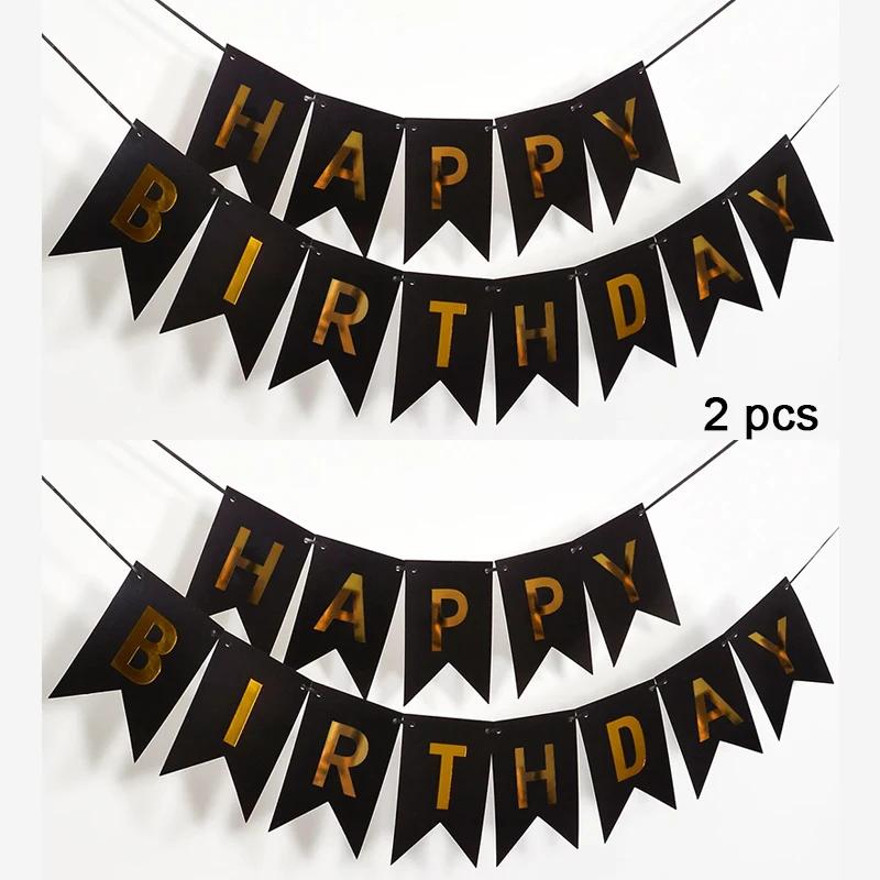Happy Birthday Streamers Hot Stamping Dovetail Pull Flag Living Room Garden Mall Cafe Children Birthday Party Decoration Banners
