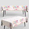 Waterproof Happy Birthday Print Tablecloth Disposable Rectangle Table Cover for Birthday Party Home Decor Party Supplies